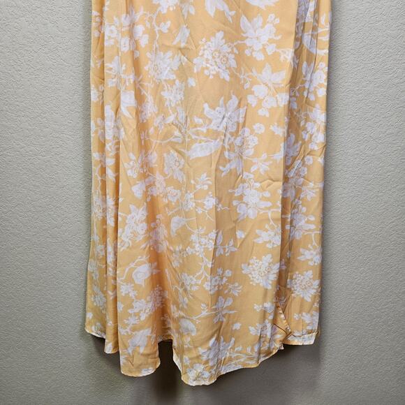 Abercrombie & Fitch Long Maxi Wrap Skirt Womens S Boho Orange Floral Slit Beach - Picture 5 of 16
